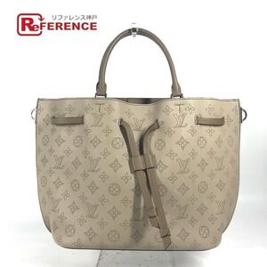 Louis Vuitton Mahina Girolata Handbag Tote Bag Leather Beige